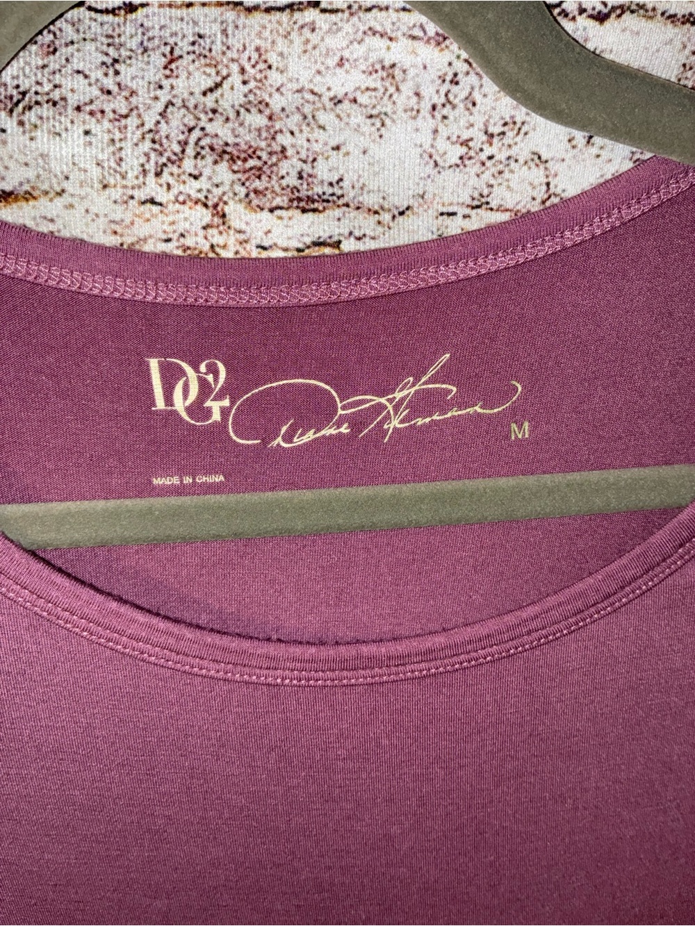 DG2 by Diane Gilman Plum Scoop Neck Women’s Top